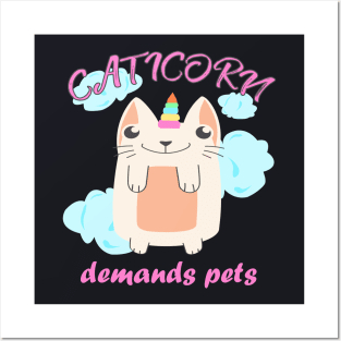 Caticorn Unicorn Cat Posters and Art